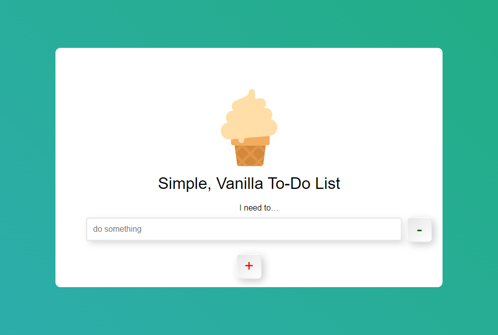 The Vanilla To-Do List App