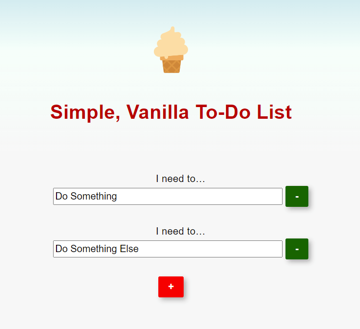 A simple, vanilla, to-do list application